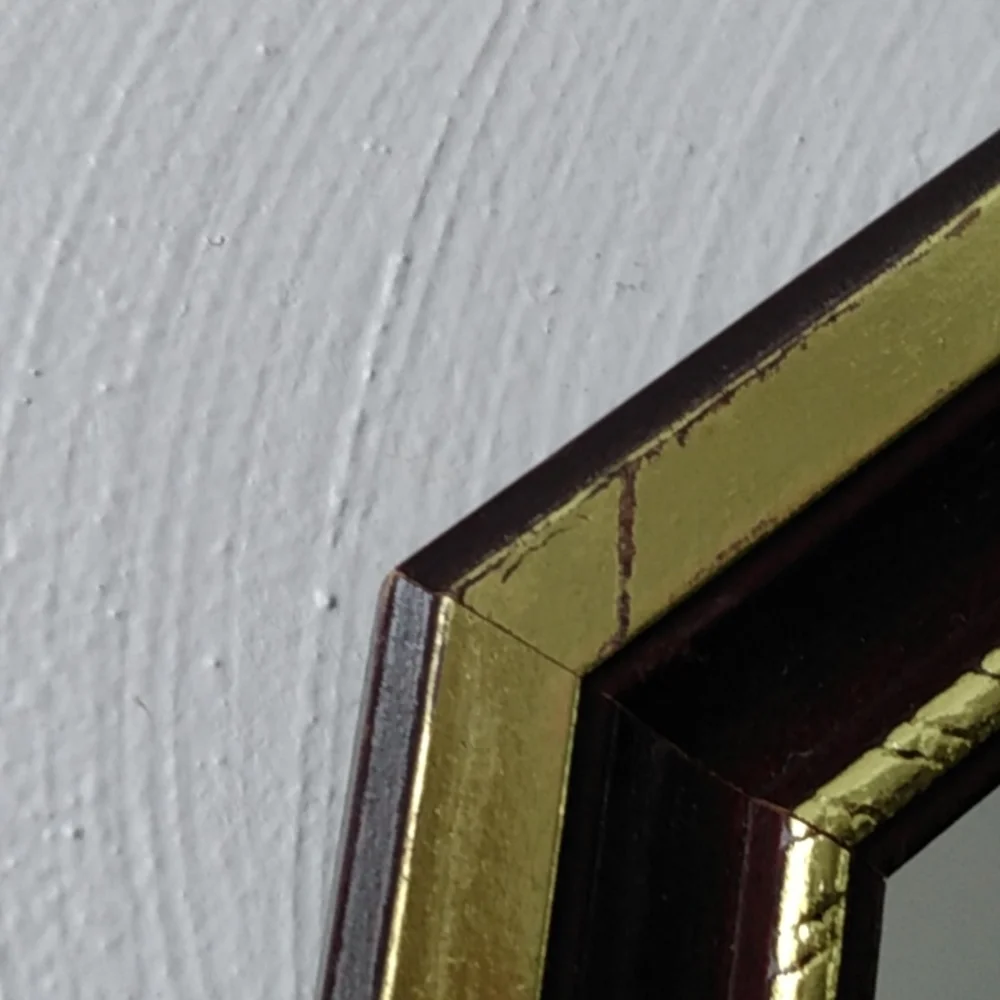 Home Interiors Octagon Mahogany gold accents mirror